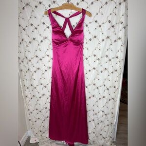 Source Unknown Fuchsia Backless Dress